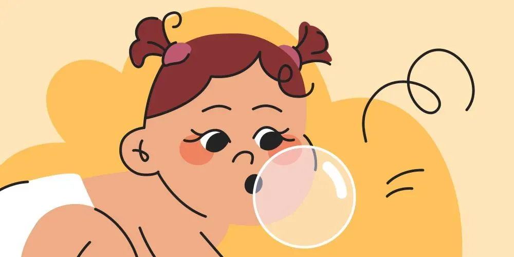 Is it normal for a baby to drool and blow bubbles?
