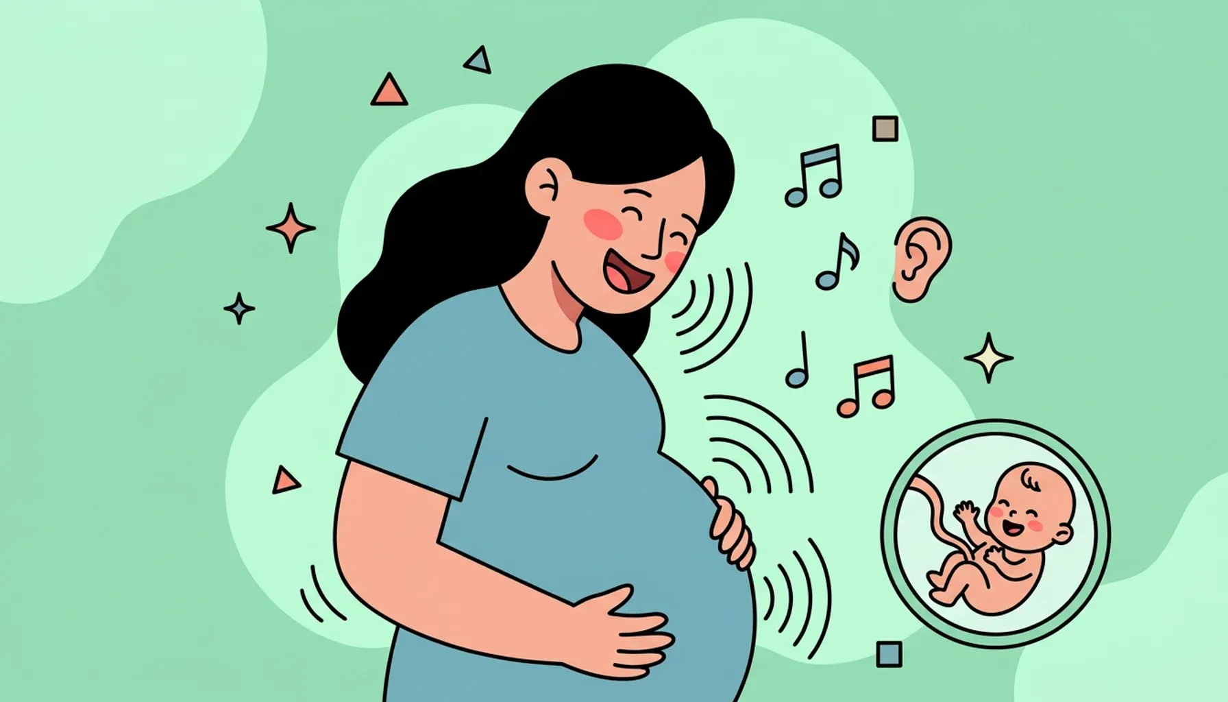 Baby can hear your voice