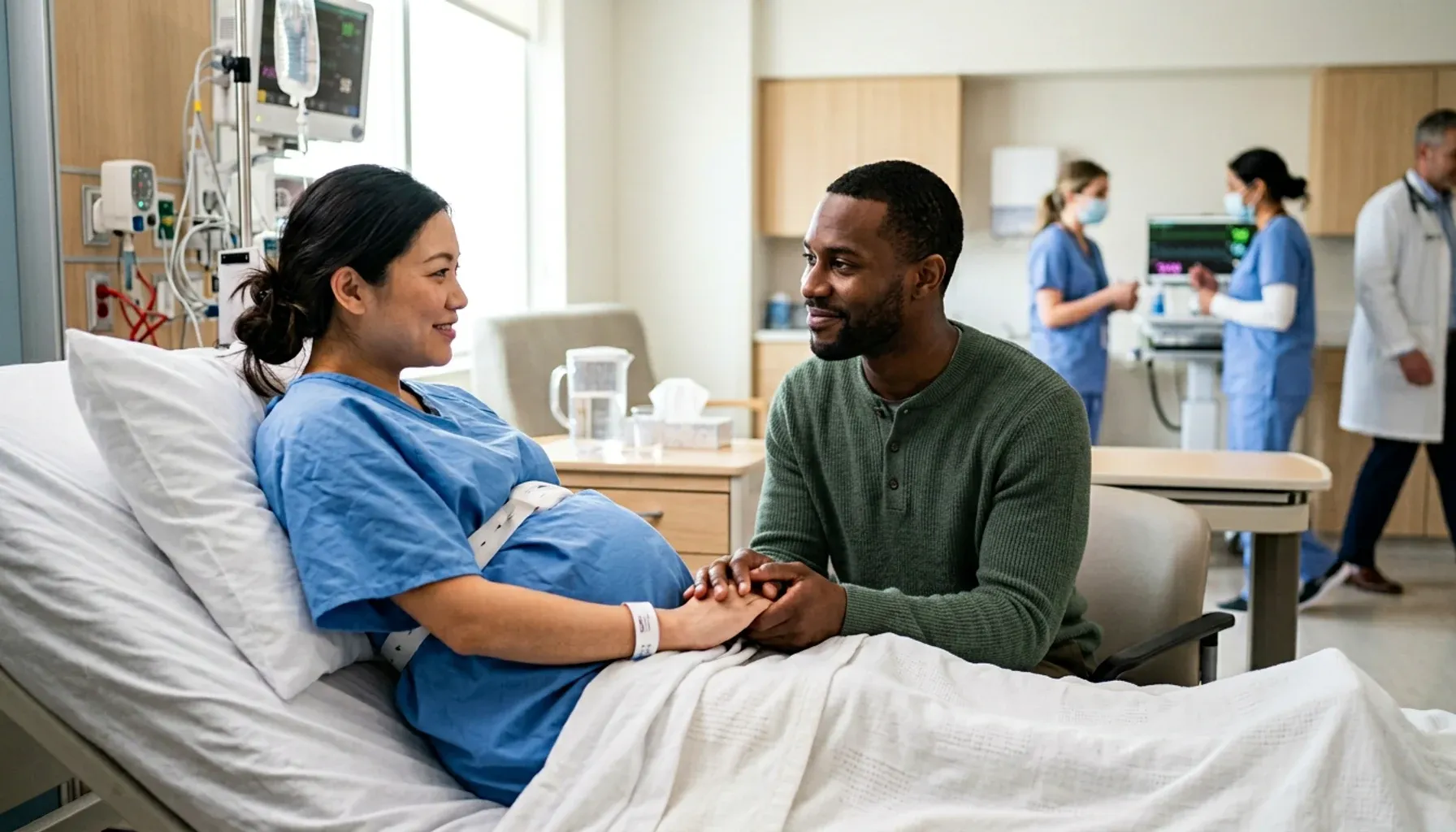 Supporting your partner through a cesarean section