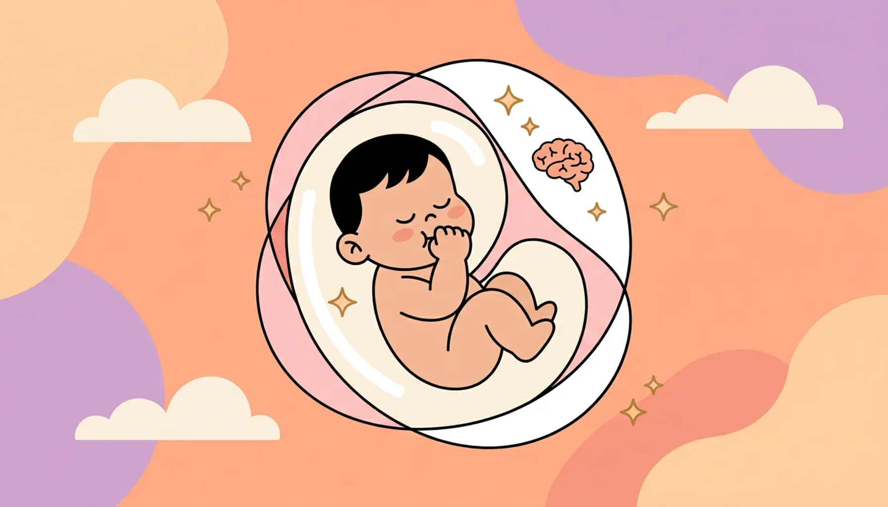 The baby begins sucking their fingers [1]