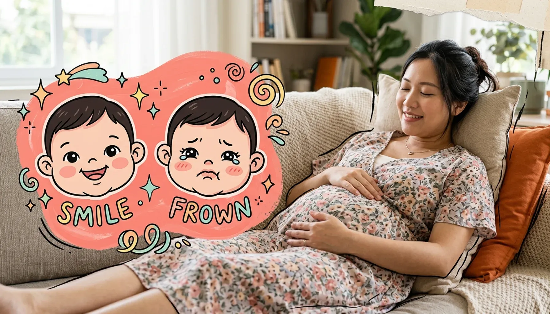 The baby’s face can show expressions