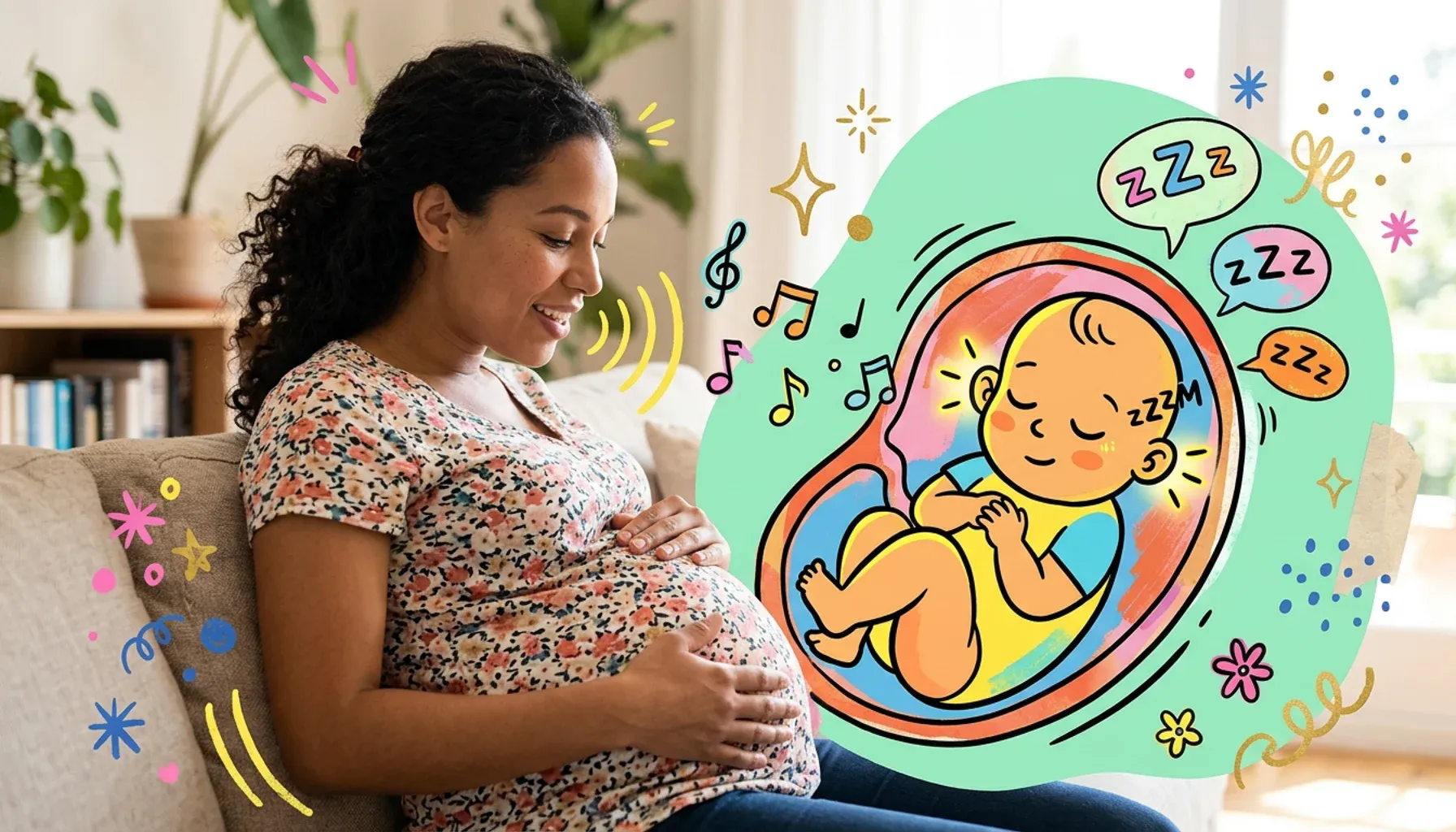 The baby can hear mom’s voice