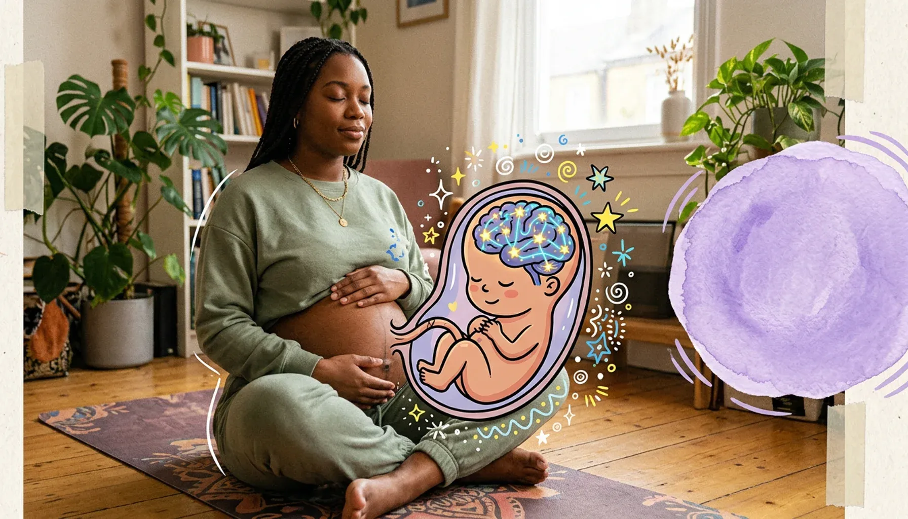 The baby’s brain and higher nervous functions are developing