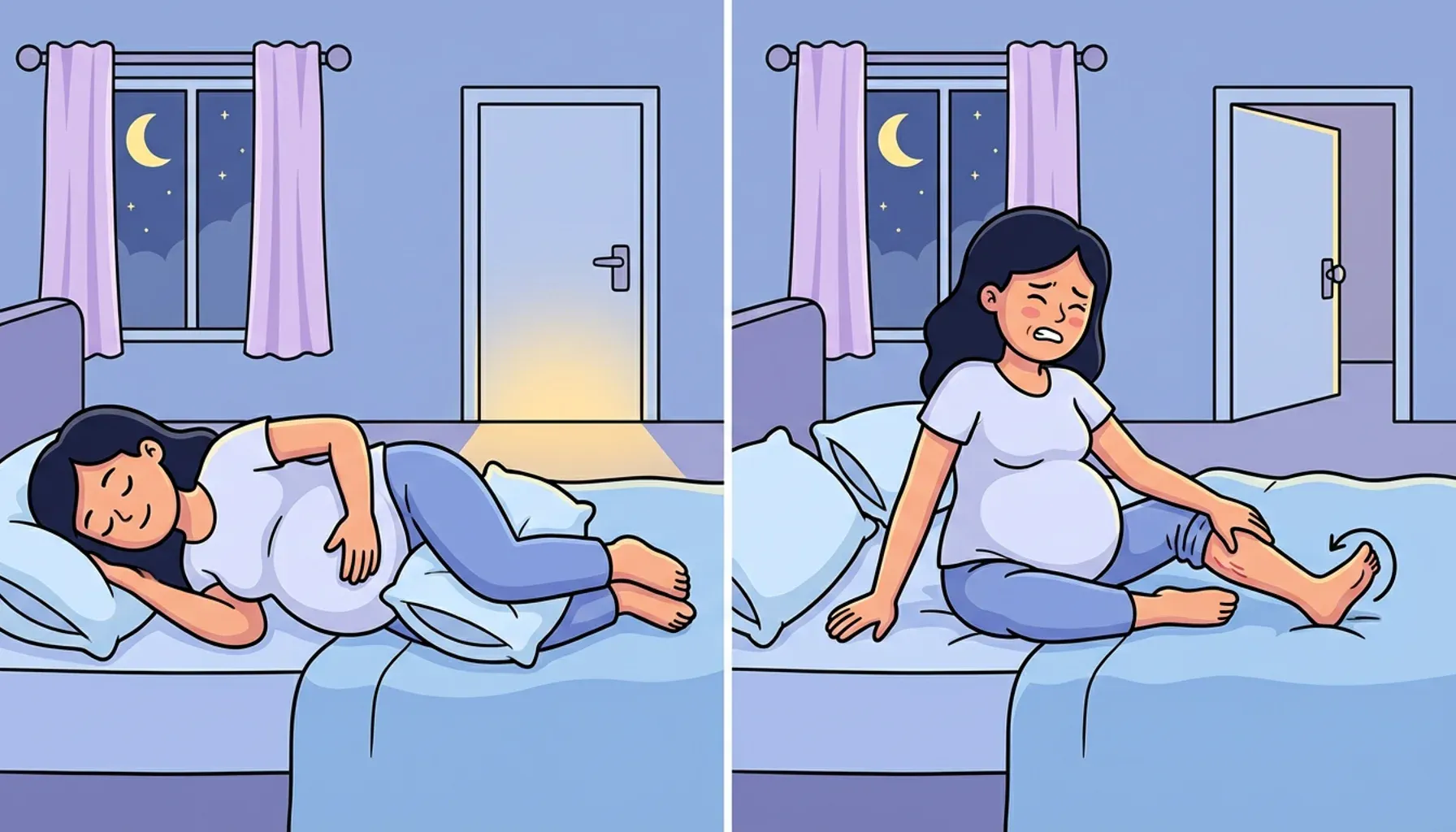 You may have leg cramps and need to urinate frequently